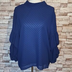 H&M  Dark Blue  Dressy Blouse